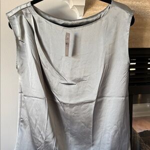 LOFT satin Gray Sleeveless Top